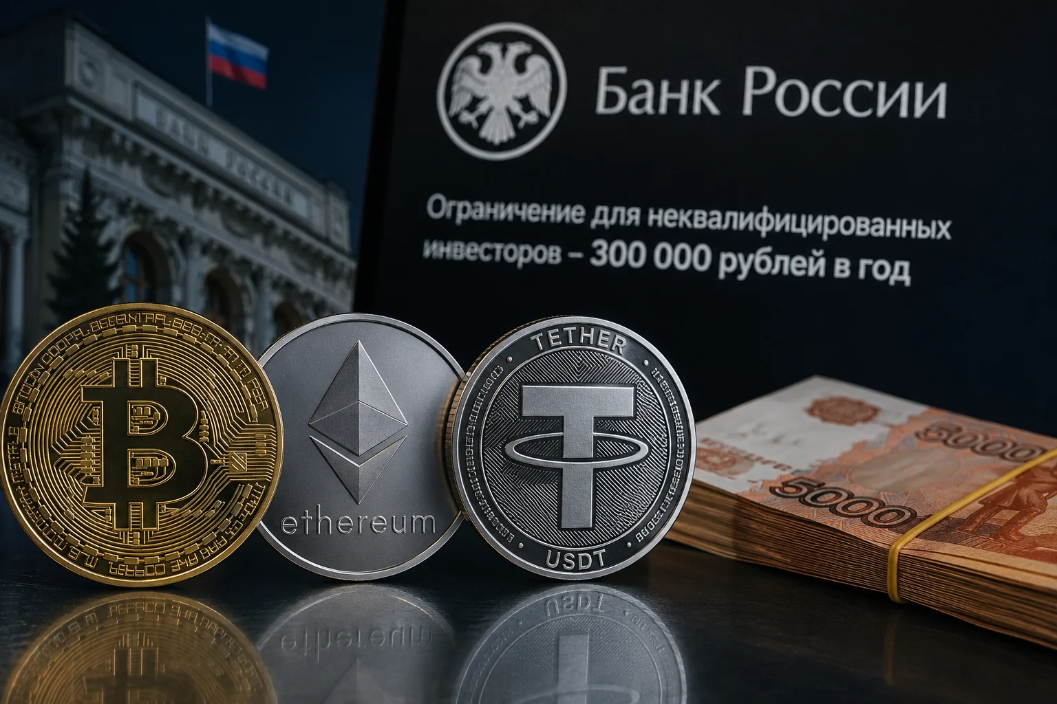 ЦБ установил лимит 300 тысяч рублей на покупку криптовалют для неквалифицированных инвесторов