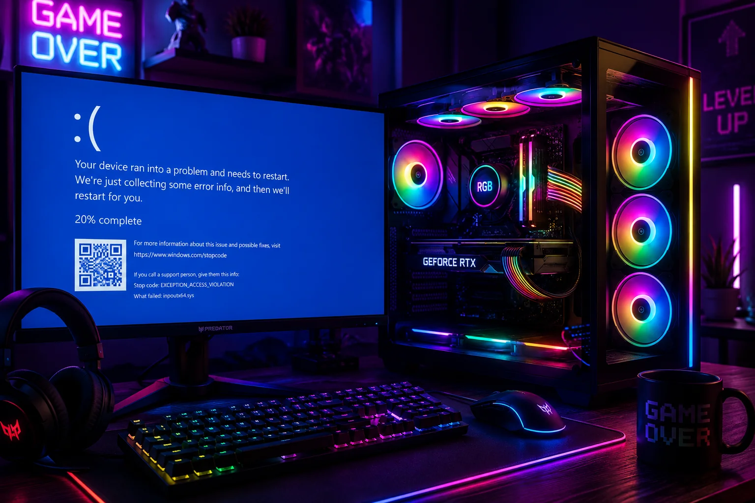 Обновление Windows 11 KB5121003 вызывает синие экраны смерти из-за конфликта с RGB-подсветкой