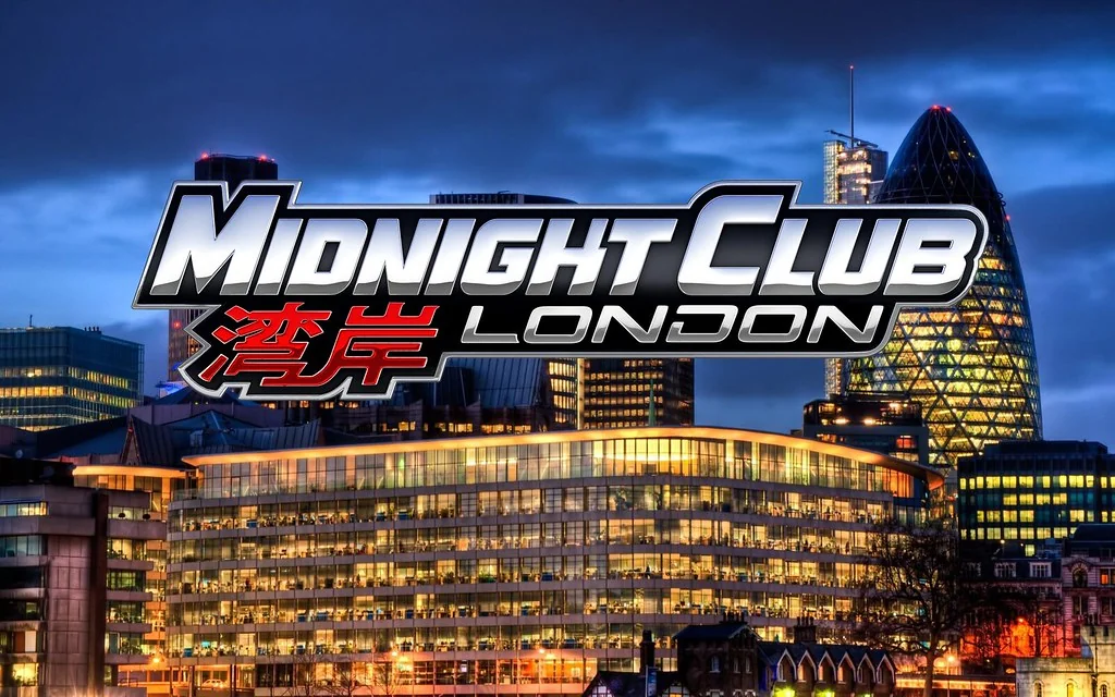логотип серии Midnight Club на фоне лондонских улиц