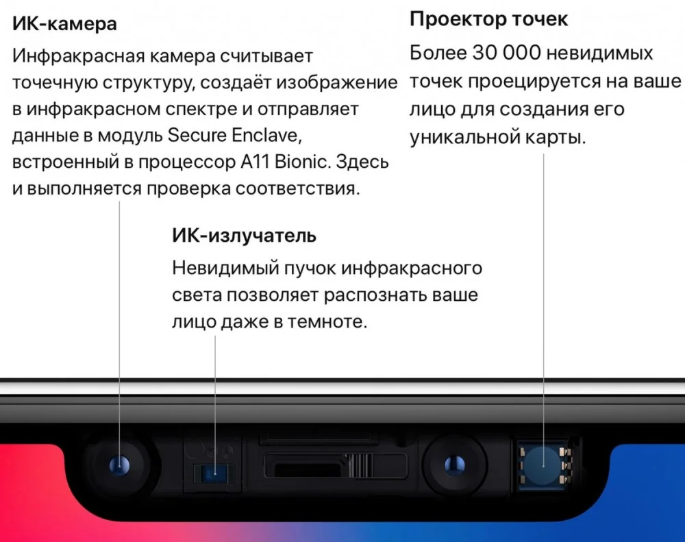 схема локального распознавания лиц на устройстве Apple