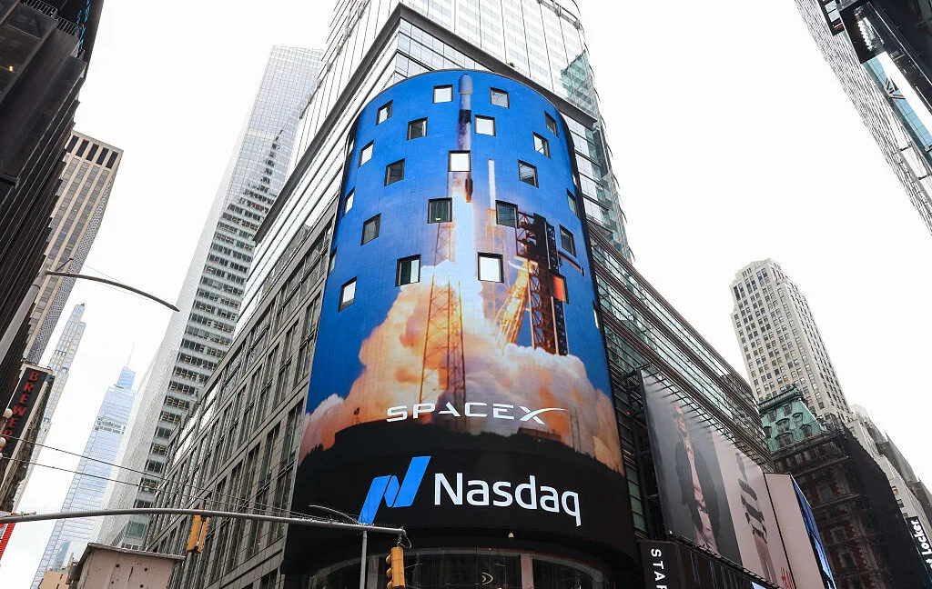 график падения акций SpaceX после отчета за второй квартал 2026 года
