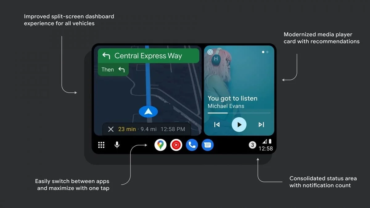 интерфейс Savvy Navvy на экране Android Auto в катере Balise