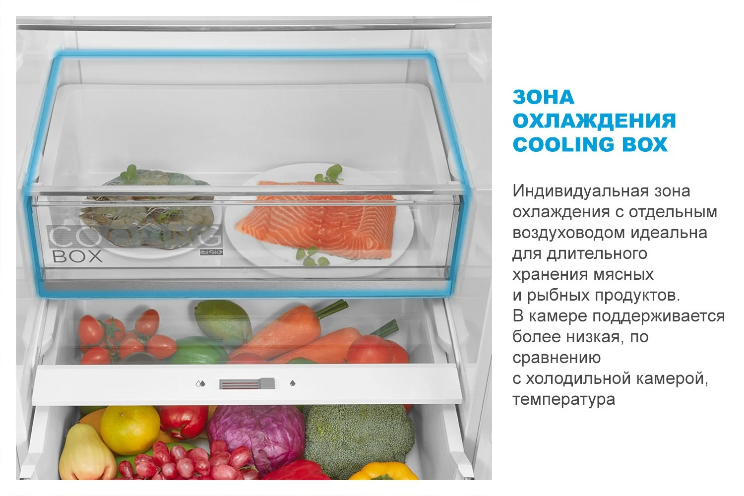 холодильник Midea SpaceMaster зона свежести