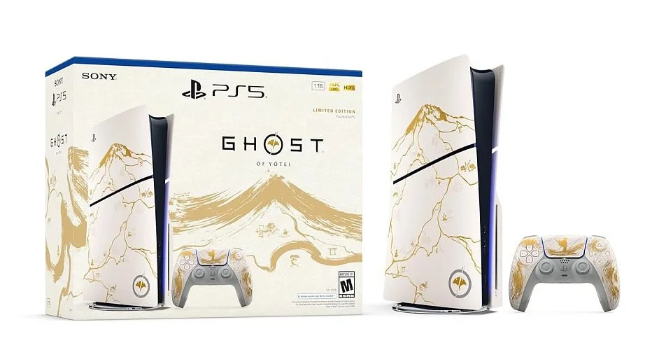коробка PlayStation 5 с предупреждающим стикером