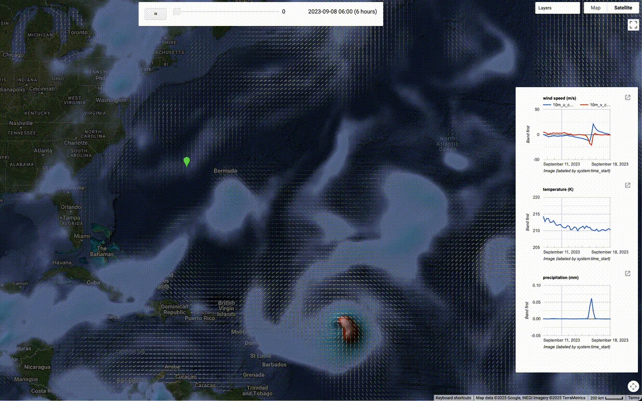 интерфейс модели WeatherNext на TPU Google