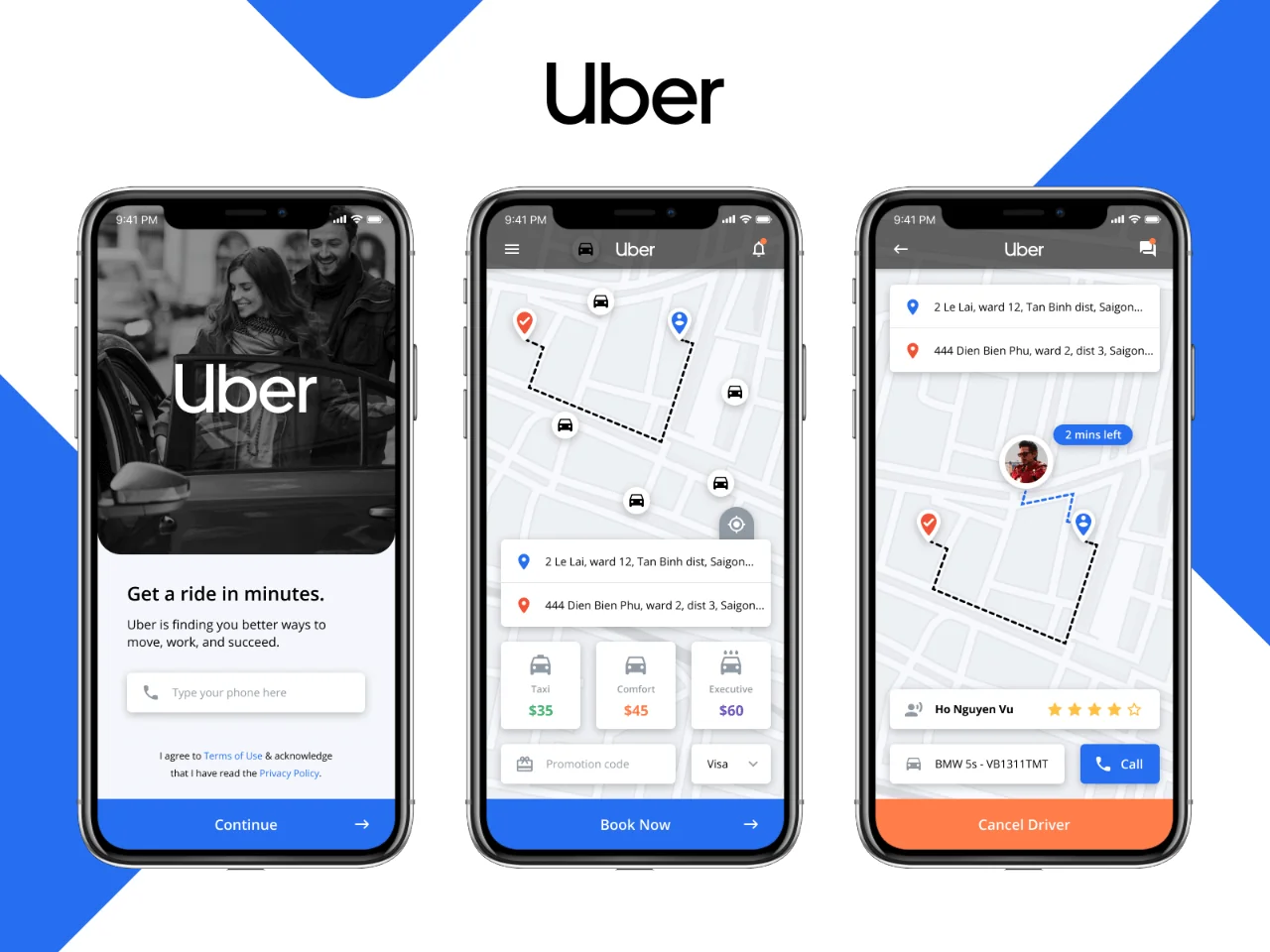Интерфейс приложения Uber для вызова роботакси Wayve
