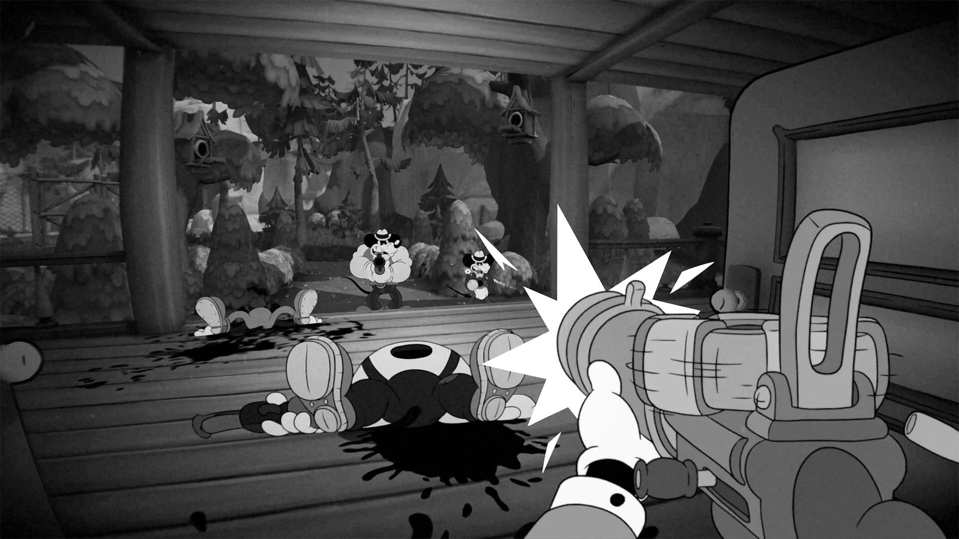 геймплей Mouse: P.I. For Hire в стиле нуарной анимации 1930-х