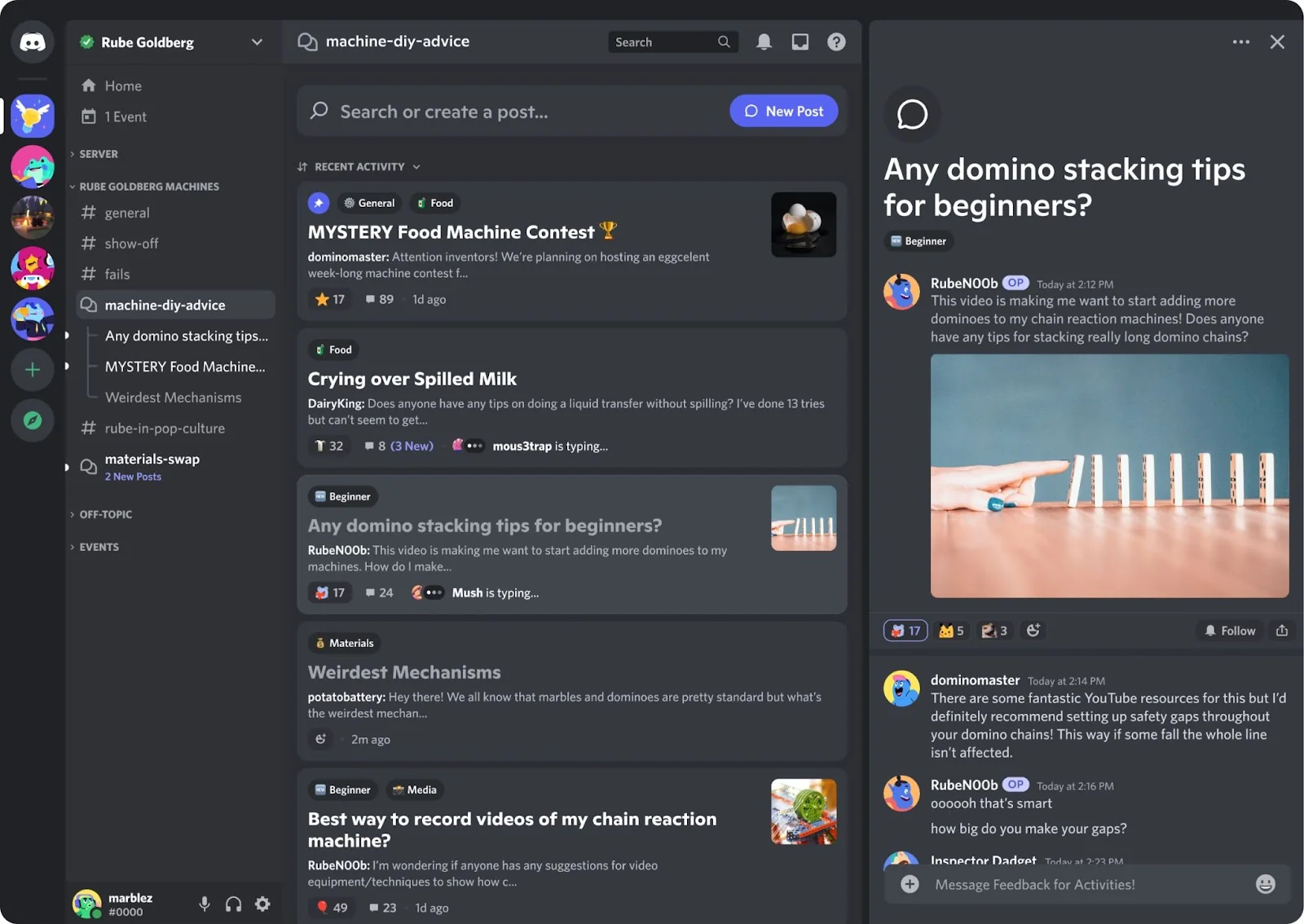 интерфейс Discord с каналами, упомянутыми в судебном запросе
