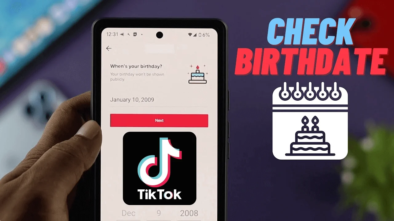 интерфейс TikTok с запросом даты рождения