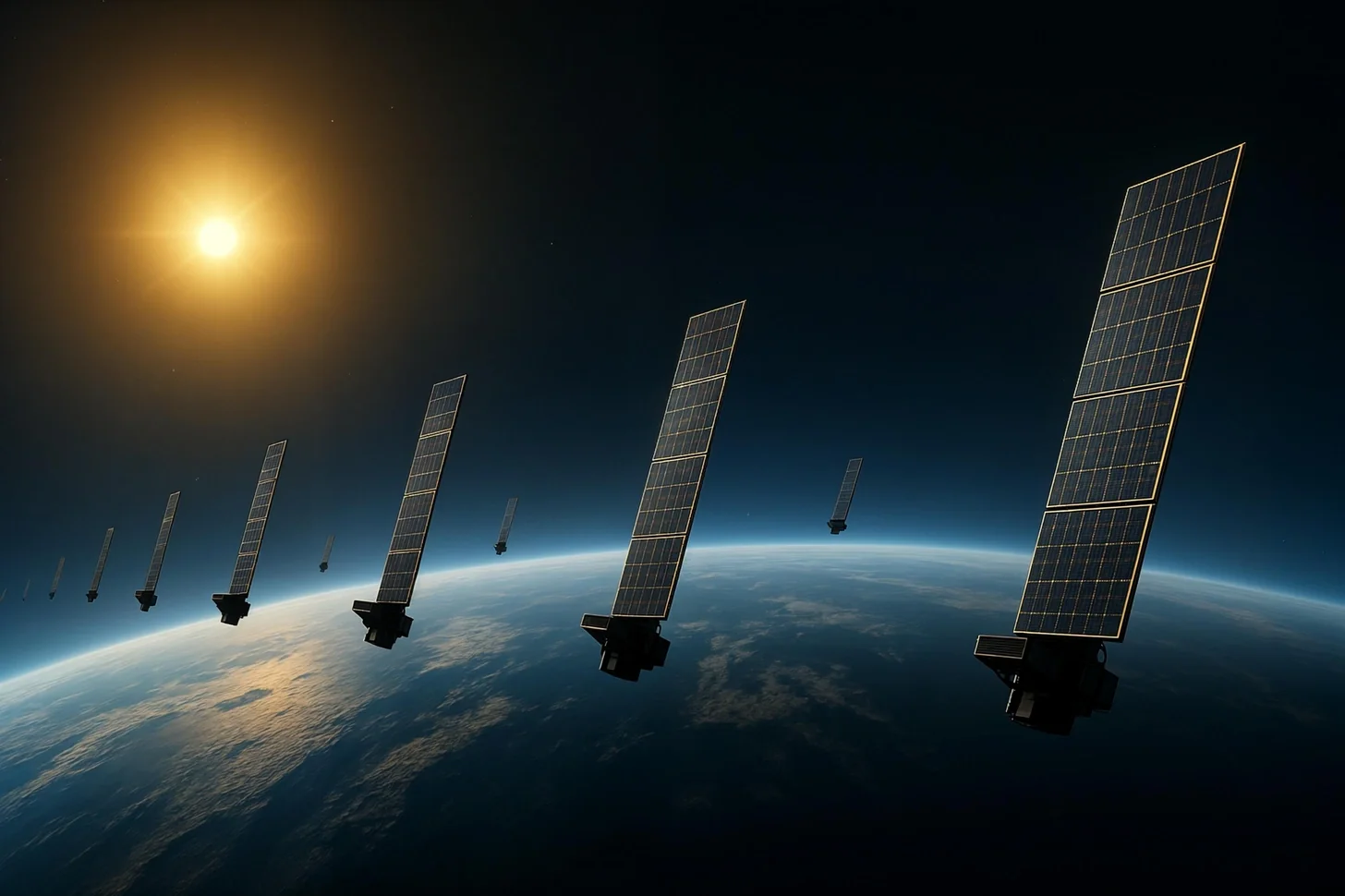 спутники Starlink на орбите