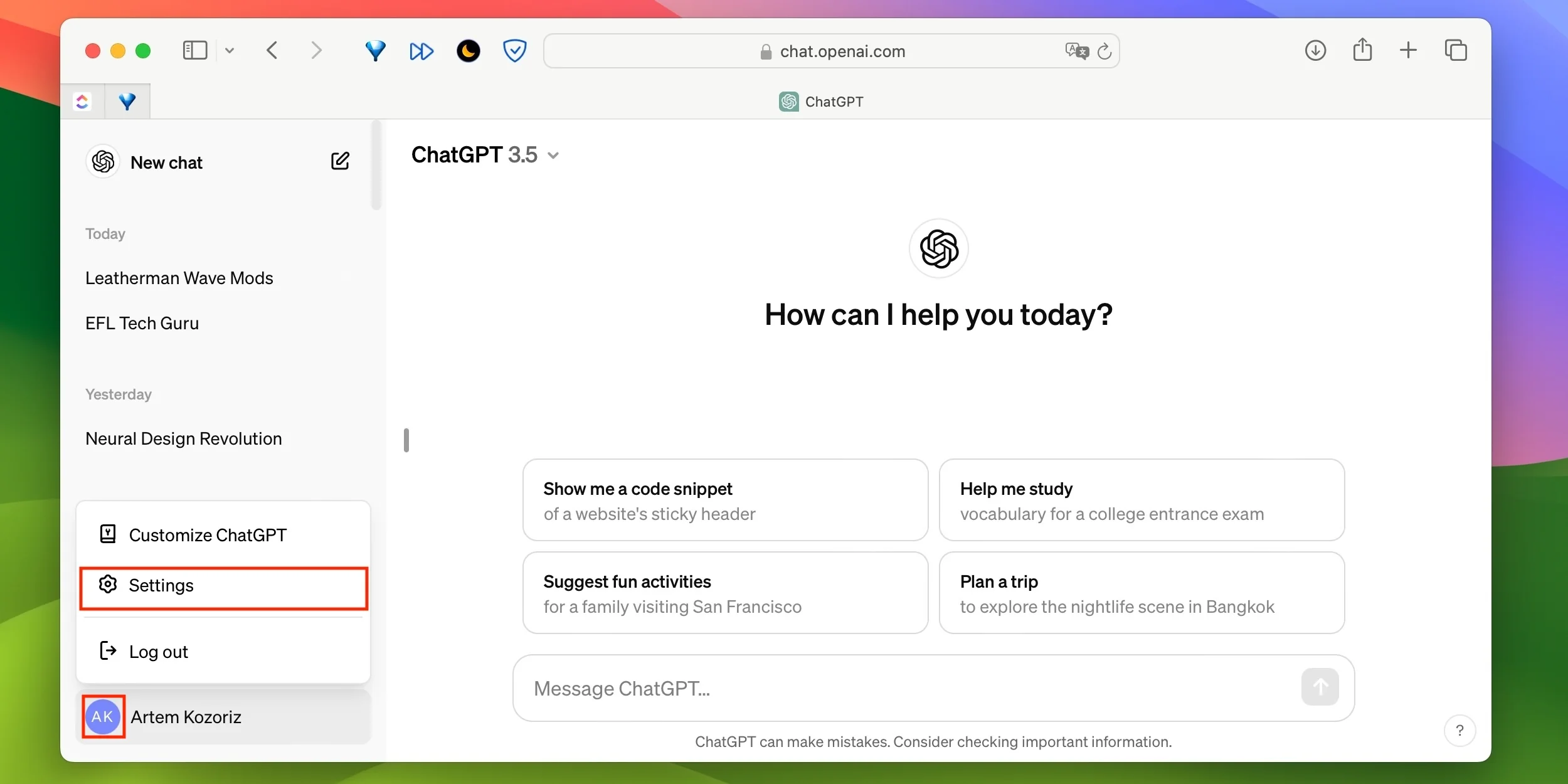 интерфейс приложения ChatGPT с функцией Locked Chats