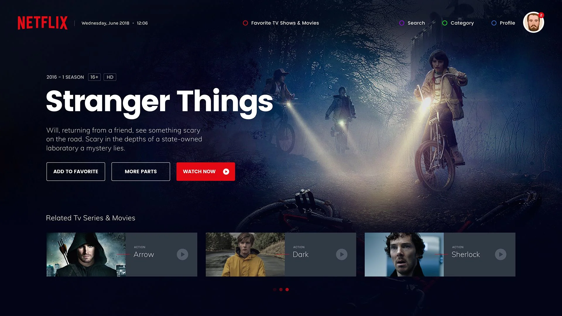 интерфейс Netflix с разделом контента TF1