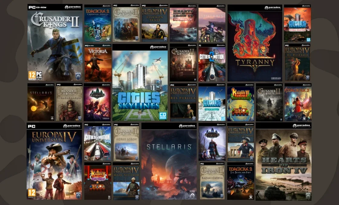 скриншот форума Paradox с фильтром невыпущенных игр