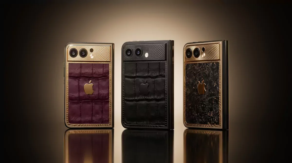 линейка кастомов Caviar для iPhone Ultra в титане, коже и золоте