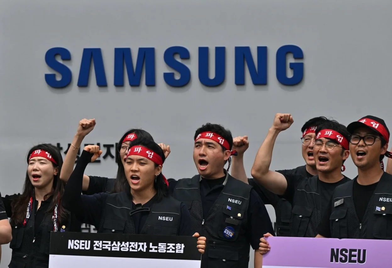 профсоюз Samsung сотрудники protesta премий