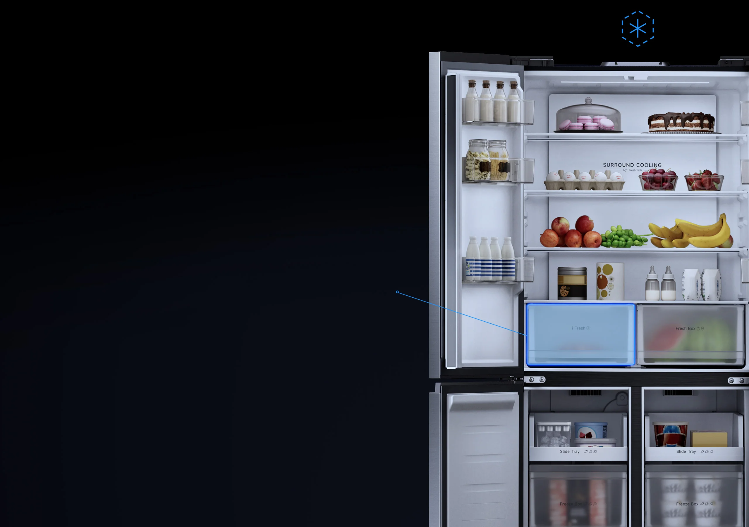 зона свежести iFresh в холодильнике Mijia Refrigerator Cross Door 451L