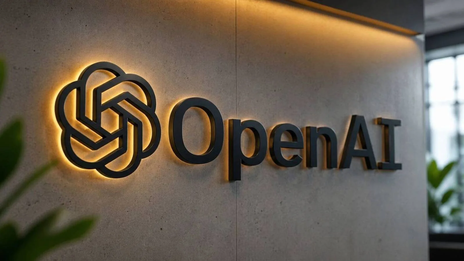 Логотип OpenAI и символы ИИ
