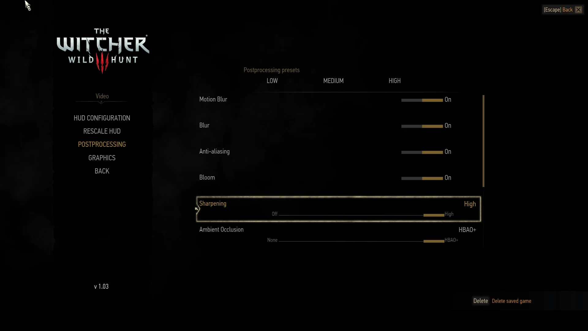 меню настроек языка в The Witcher 3: Songs of the Past
