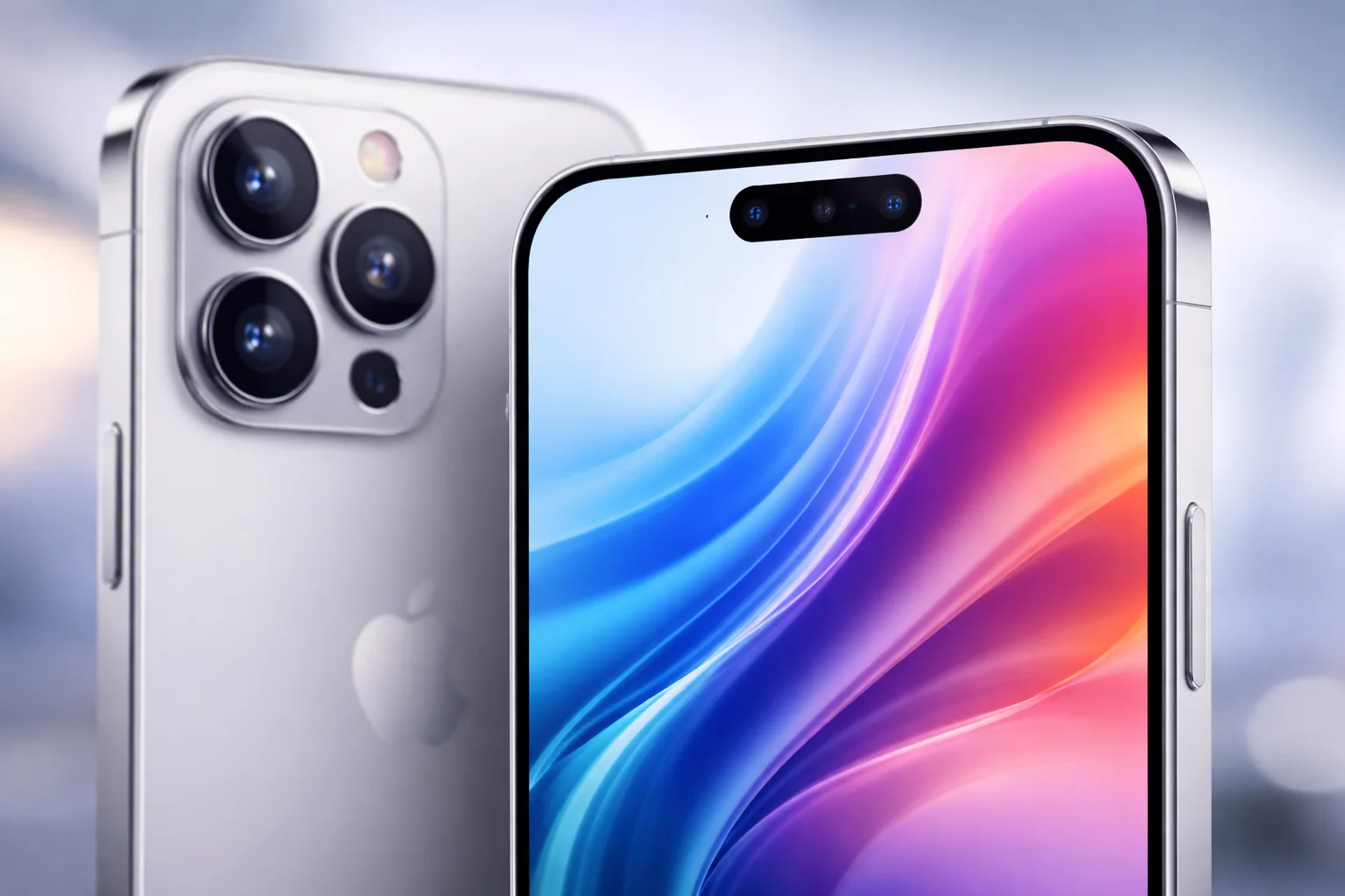 концепт iPhone 18 Pro с уменьшенным Dynamic Island