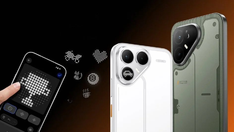 смартфон Tecno Pova 8 с тыльным пиксельным экраном