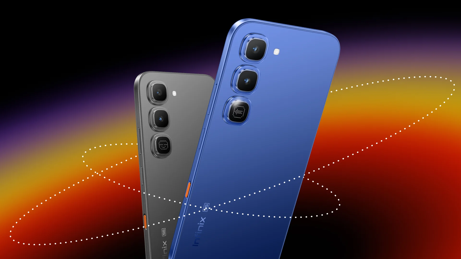 Infinix HOT 70 боковой вид с ИИ-кнопкой