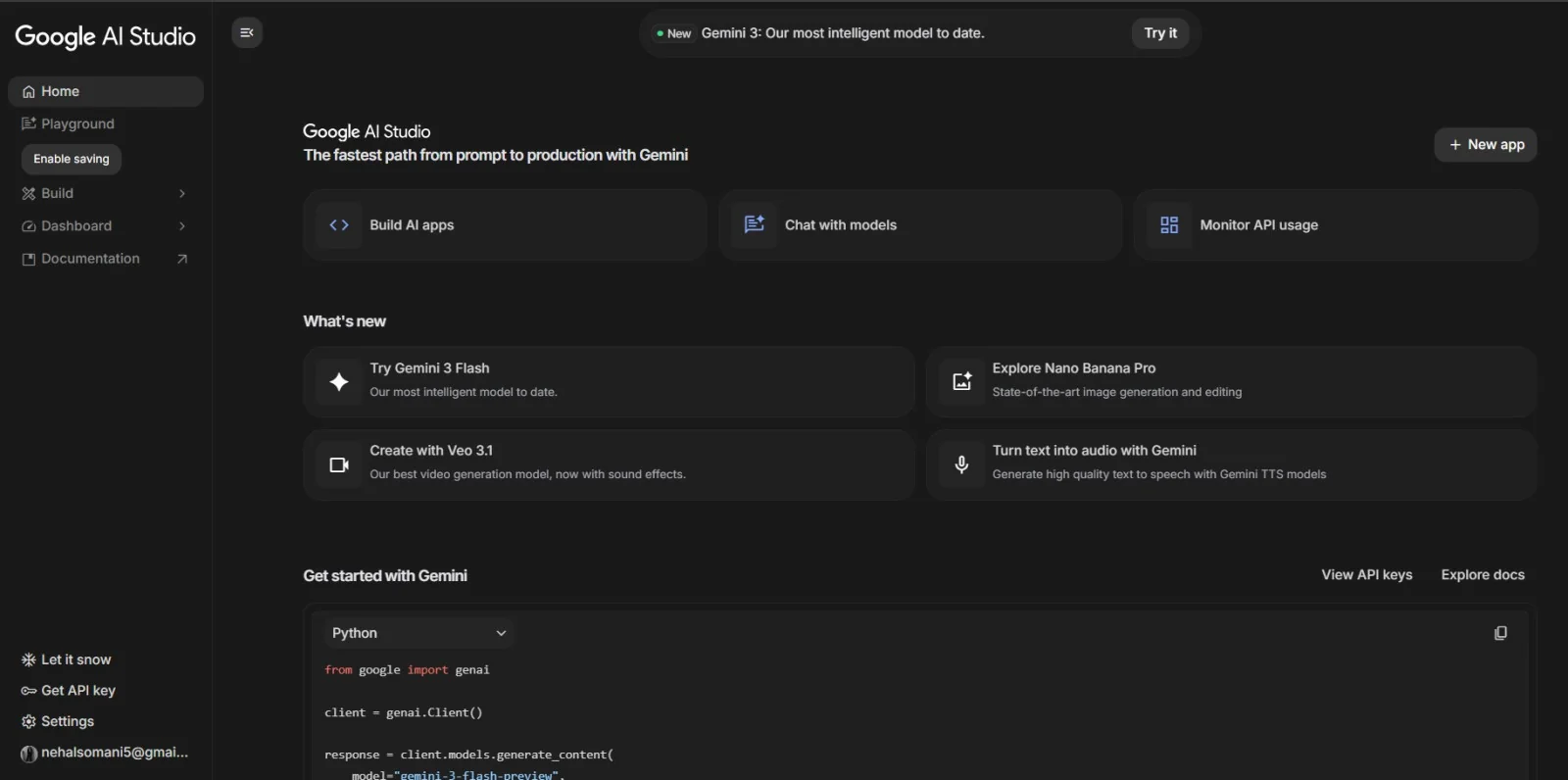 панель разработчика Google AI Studio с настройками Gemini 3.5 Transcribe API