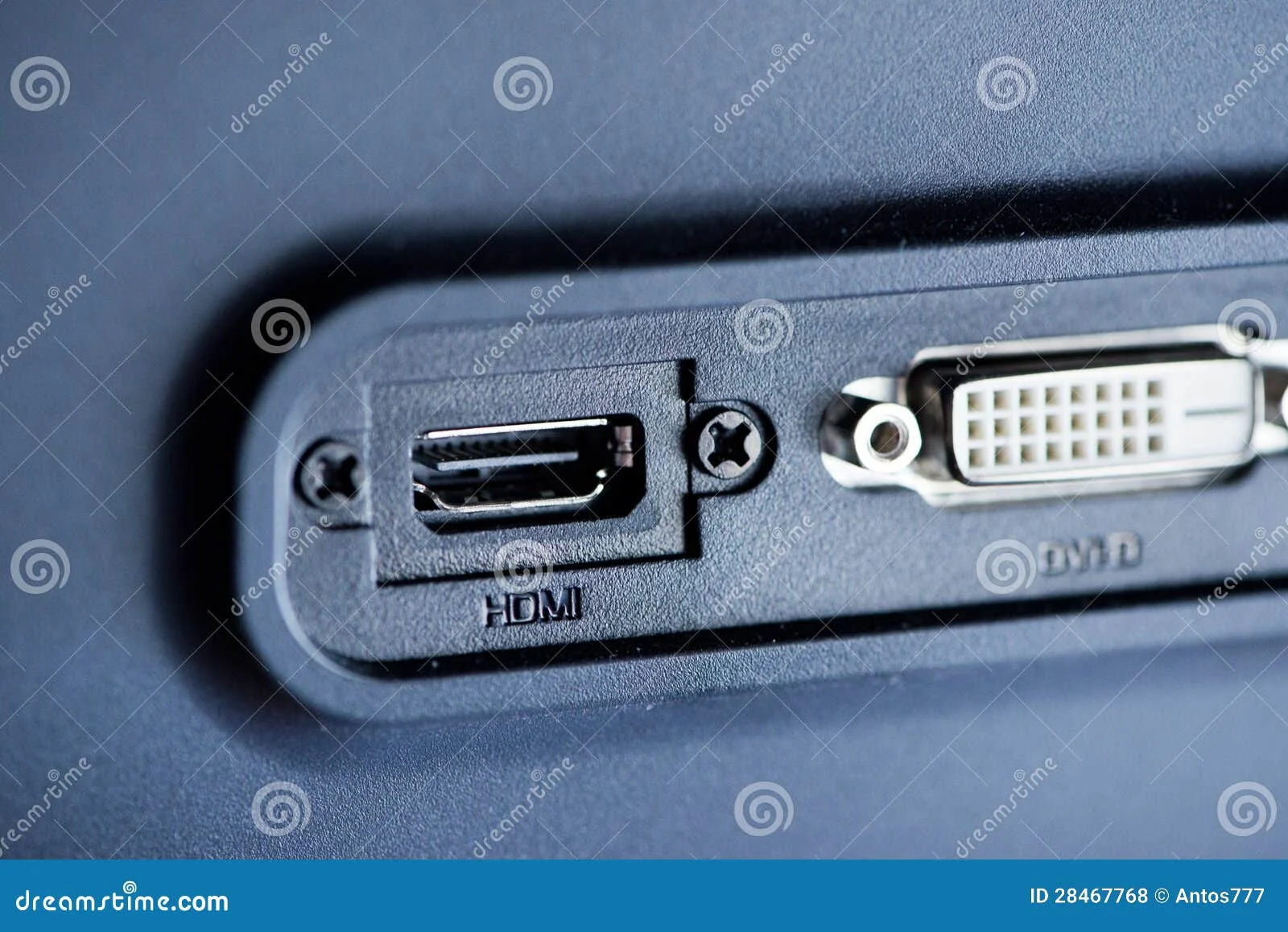 задняя панель монитора KraftView с портами HDMI DisplayPort VGA