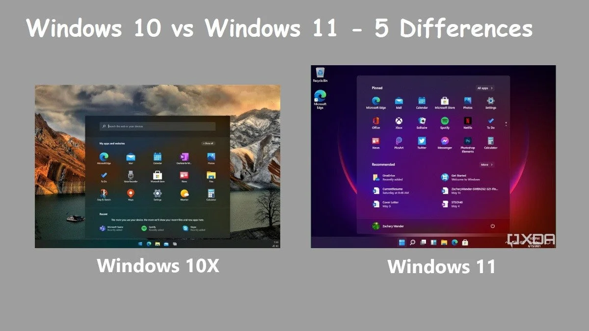 Сравнение интерфейсов Windows 10 и Windows 11