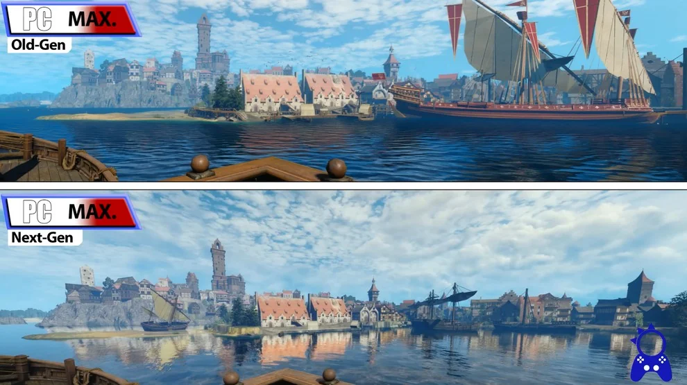 Сравнение графики The Witcher 3 с модом HDRP и ремастером