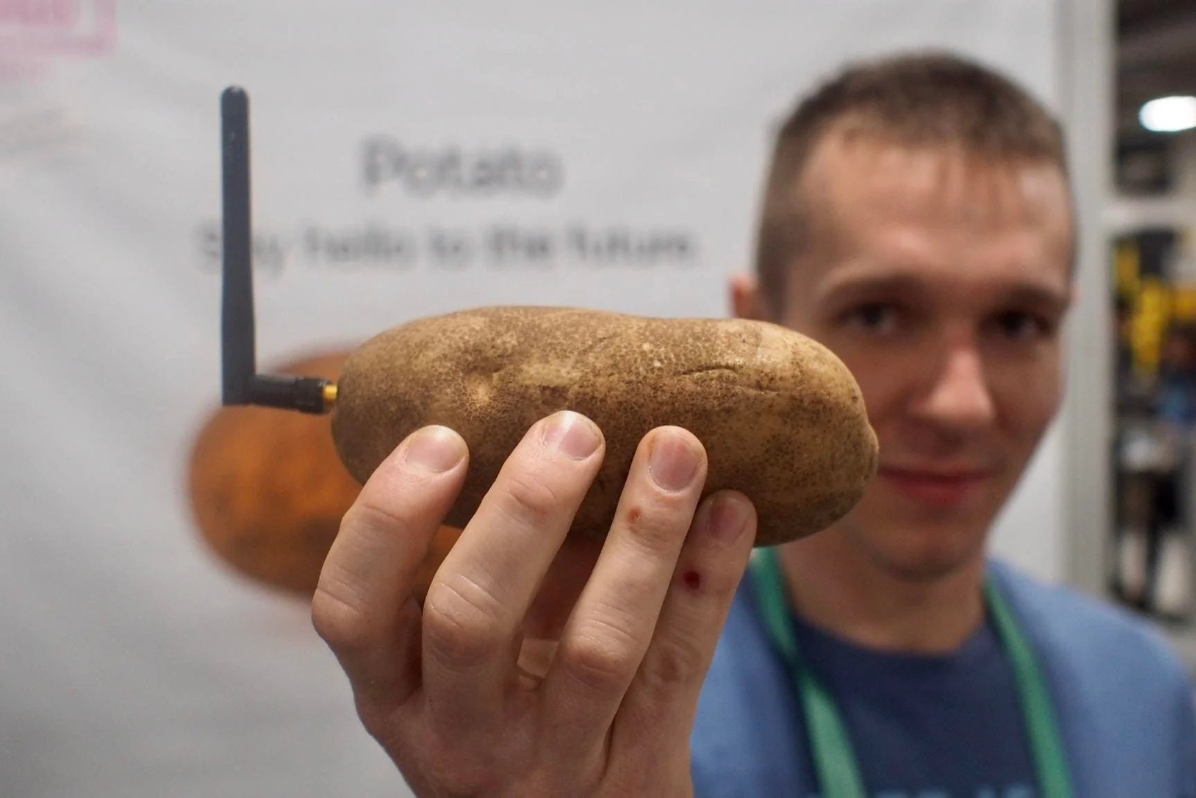 прототип картофельного ИИ с подключенными электродами