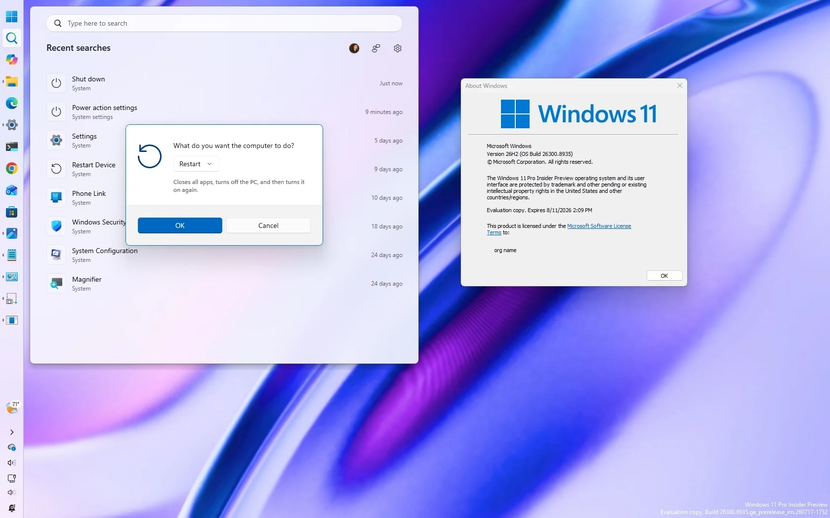 интерфейс Windows Update с предложением 26H2
