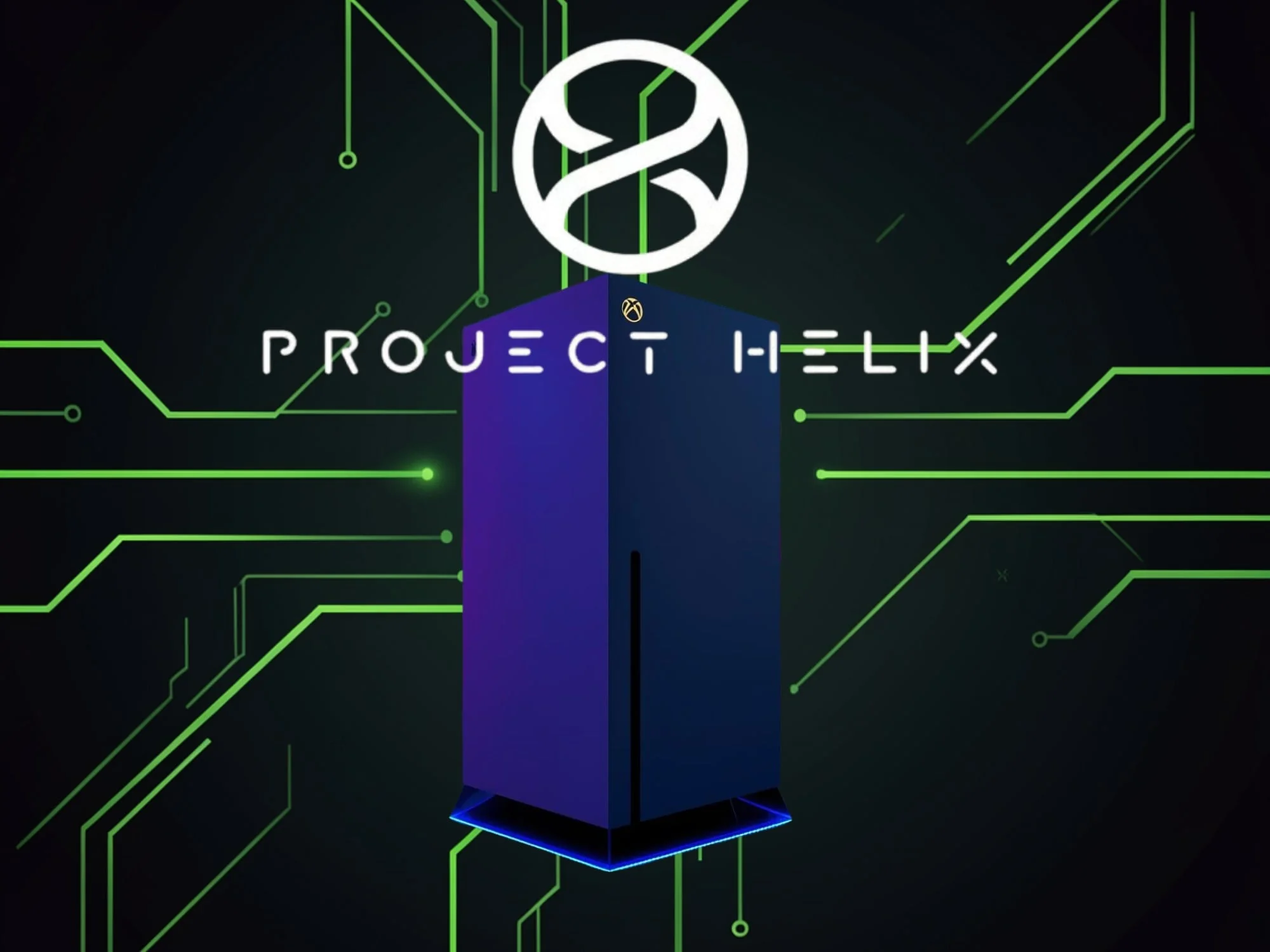 Логотип Project Helix на фоне логотипов AMD и Xbox