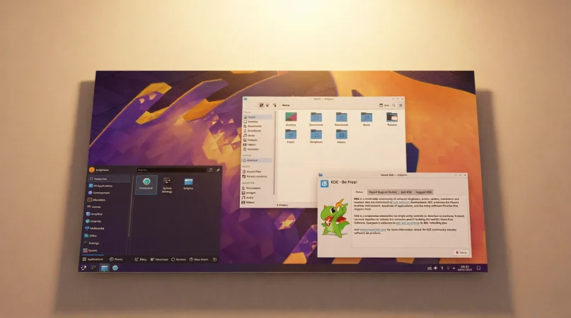 Рабочий стол KDE Plasma в среде SteamOS-ARM на устройстве Ayaneo Pocket S2