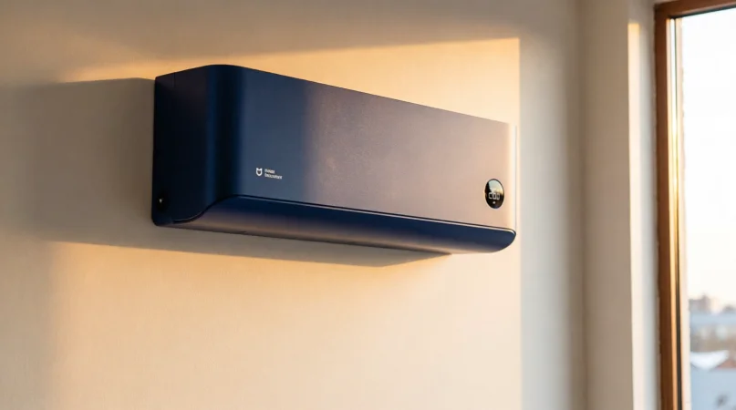 Фронтальный вид кондиционера Xiaomi Mijia Air Conditioner Speed Cool 2027 Large в современной гостин