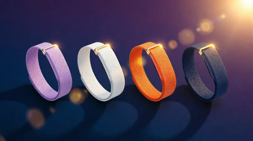 Fitbit Edge в цвете Obsidian на запястье, демонстрирующий увеличенный AMOLED-экран и тонкий алюминие