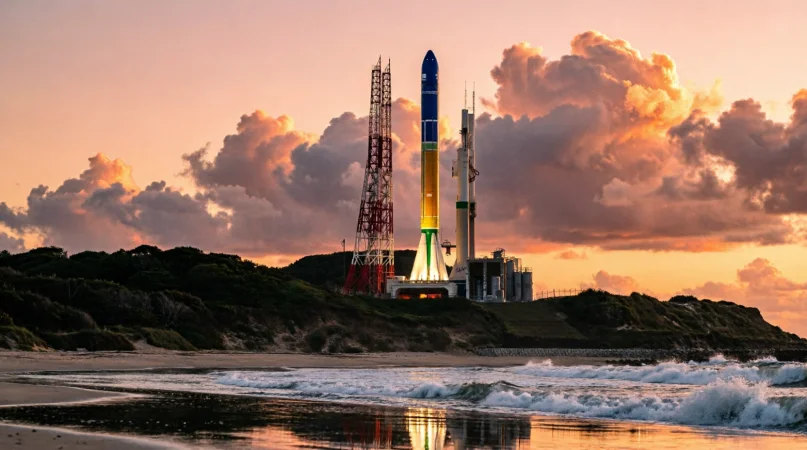 Запуск ракеты-носителя H3 с зондом MMX с космодрома Танэгасима, JAXA