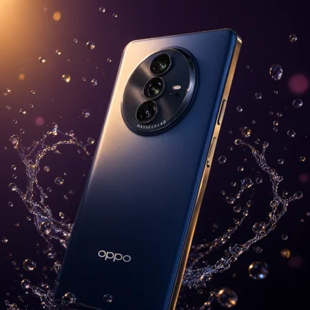 OPPO Find X10 Pro Max и Find X10 на столе с открытыми спецификациями камер