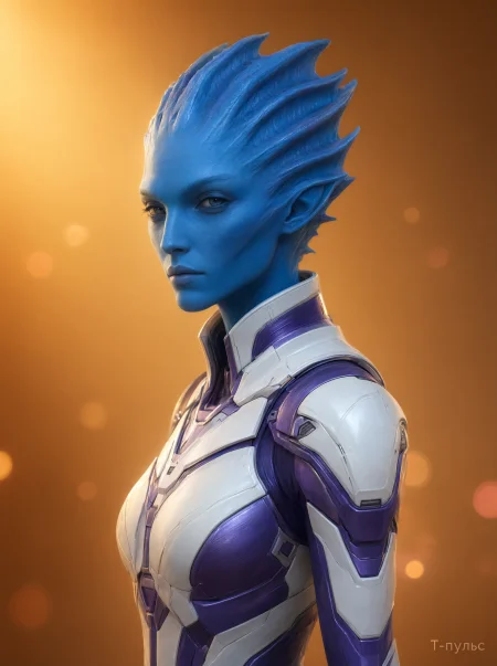 Кадр из утекшего трейлера Mass Effect Universe с Лиарой Т'Сони